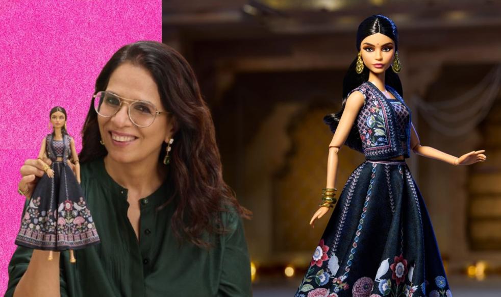 Designer Anita Dongre with her Diwali Barbie Doll