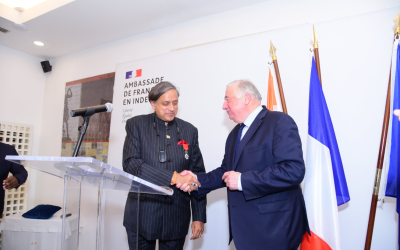 Shashi Tharoor receiving Chevalier de la Legion d'Honneur